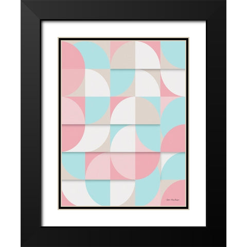 The Scandinavian Geometry Black Modern Wood Framed Art Print with Double Matting by Seven Trees Design