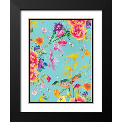 Spring Joy Black Modern Wood Framed Art Print with Double Matting by Seven Trees Design