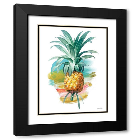 Pineapple I Black Modern Wood Framed Art Print with Double Matting by Seven Trees Design