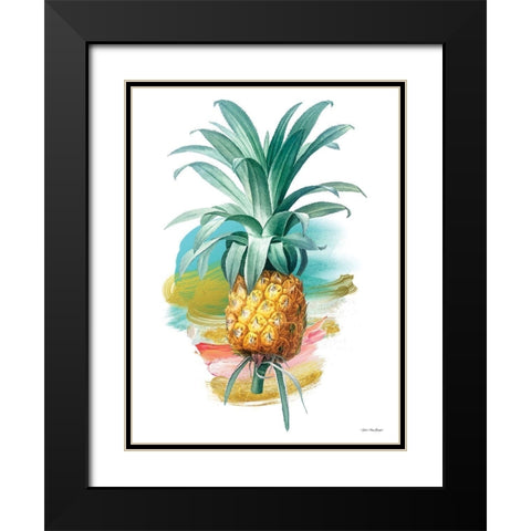 Pineapple I Black Modern Wood Framed Art Print with Double Matting by Seven Trees Design