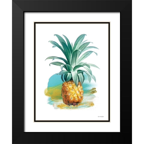 Pineapple II Black Modern Wood Framed Art Print with Double Matting by Seven Trees Design