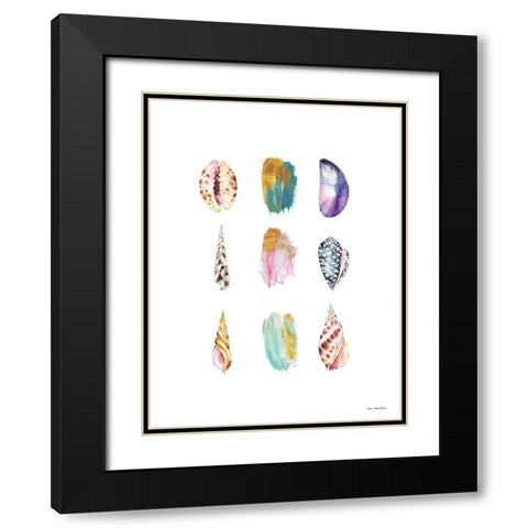 Sea and Brush Strokes I Black Modern Wood Framed Art Print with Double Matting by Seven Trees Design