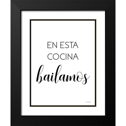 Spanish This Kitchen We Dance Black Modern Wood Framed Art Print with Double Matting by Stellar Design Studio