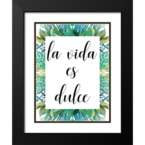 Spanish Life is Sweet Black Modern Wood Framed Art Print with Double Matting by Stellar Design Studio