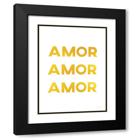 Spanish Love Love Love Black Modern Wood Framed Art Print with Double Matting by Stellar Design Studio