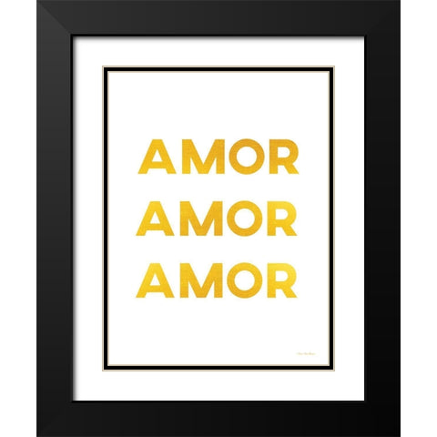 Spanish Love Love Love Black Modern Wood Framed Art Print with Double Matting by Stellar Design Studio