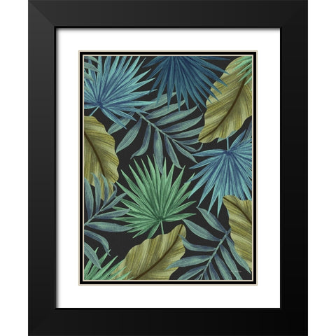 Tropical Leaves I Black Modern Wood Framed Art Print with Double Matting by Seven Trees Design