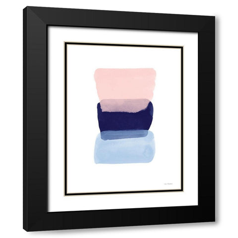 Color Strokes Black Modern Wood Framed Art Print with Double Matting by Seven Trees Design