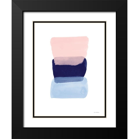 Color Strokes Black Modern Wood Framed Art Print with Double Matting by Seven Trees Design