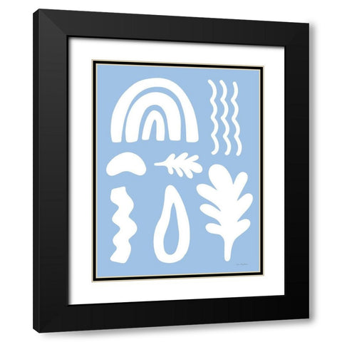 Happy Shapes Black Modern Wood Framed Art Print with Double Matting by Seven Trees Design