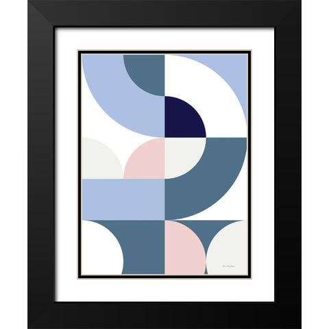 Scandinavian Geometry Black Modern Wood Framed Art Print with Double Matting by Seven Trees Design