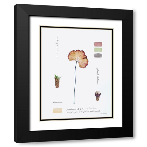 Botanical Notes Black Modern Wood Framed Art Print with Double Matting by Seven Trees Design