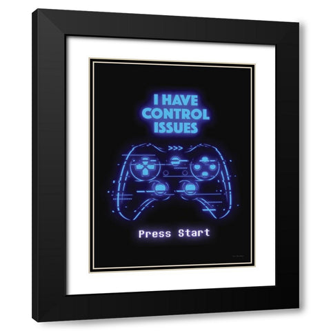 Gamer Control Issues     Black Modern Wood Framed Art Print with Double Matting by Seven Trees Design