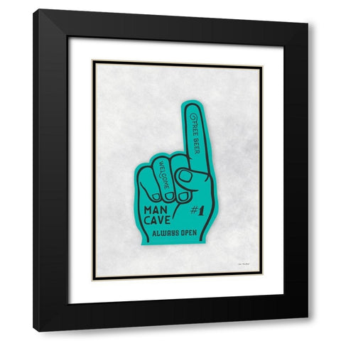 Man Cave Foam Hand Black Modern Wood Framed Art Print with Double Matting by Seven Trees Design