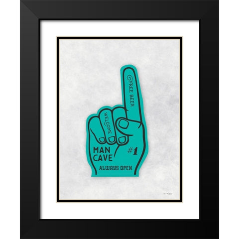 Man Cave Foam Hand Black Modern Wood Framed Art Print with Double Matting by Seven Trees Design