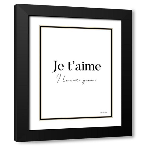 I Love You in French Black Modern Wood Framed Art Print with Double Matting by Seven Trees Design