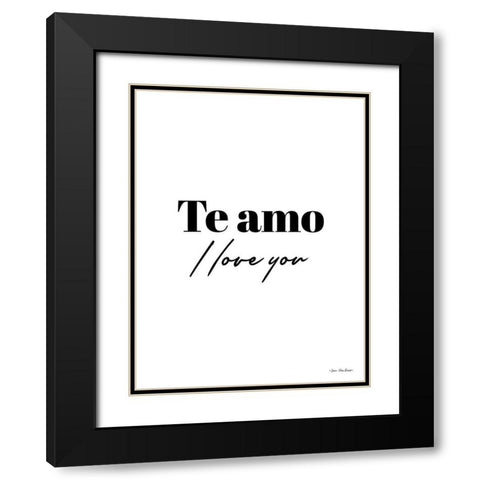 I Love You in Spanish Black Modern Wood Framed Art Print with Double Matting by Seven Trees Design