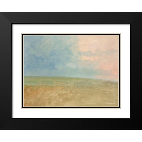 Peaceful Field Black Modern Wood Framed Art Print with Double Matting by Seven Trees Design