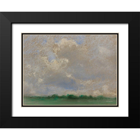 The Abstract Horizon Black Modern Wood Framed Art Print with Double Matting by Seven Trees Design