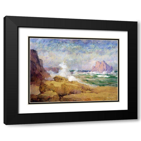 The Ocean and the Bay Black Modern Wood Framed Art Print with Double Matting by Seven Trees Design