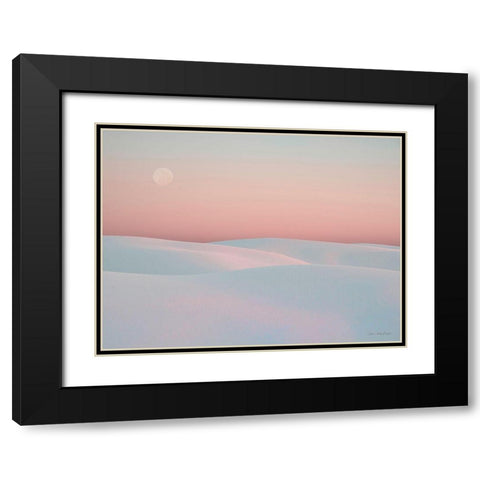 Moon and Dunes Black Modern Wood Framed Art Print with Double Matting by Seven Trees Design