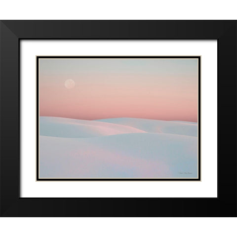 Moon and Dunes Black Modern Wood Framed Art Print with Double Matting by Seven Trees Design