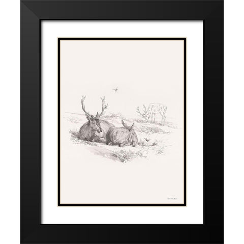 Reindeer Chilling    Black Modern Wood Framed Art Print with Double Matting by Seven Trees Design