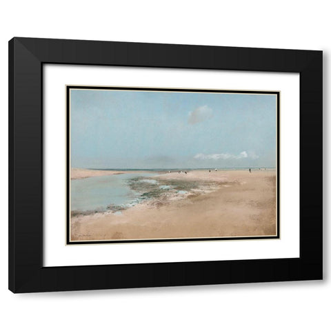 At the Beach Black Modern Wood Framed Art Print with Double Matting by Seven Trees Design