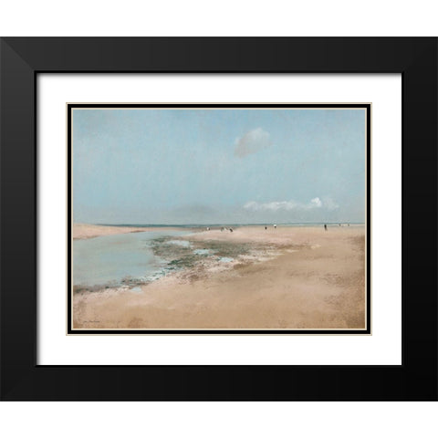 At the Beach Black Modern Wood Framed Art Print with Double Matting by Seven Trees Design