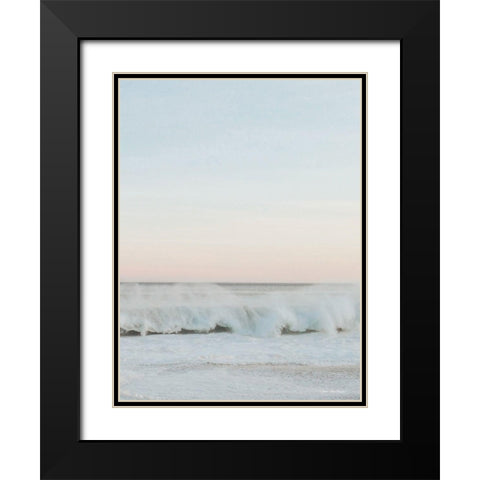 The Waves I Black Modern Wood Framed Art Print with Double Matting by Seven Trees Design