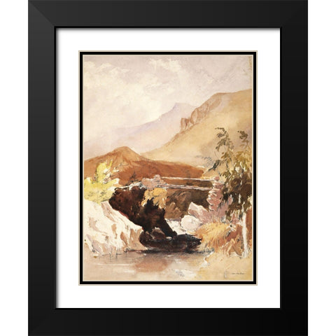 The Dreamy Landscape Black Modern Wood Framed Art Print with Double Matting by Seven Trees Design