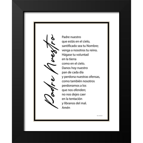 The Lords Prayer - Spanish   Black Modern Wood Framed Art Print with Double Matting by Seven Trees Design