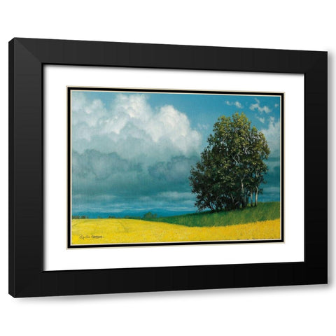 Canola Field Black Modern Wood Framed Art Print with Double Matting by Gagnon, Tim