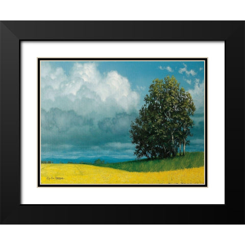 Canola Field Black Modern Wood Framed Art Print with Double Matting by Gagnon, Tim