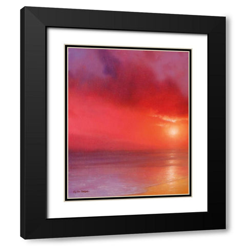 Sunset in Red Black Modern Wood Framed Art Print with Double Matting by Gagnon, Tim
