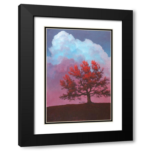 Red Tree Black Modern Wood Framed Art Print with Double Matting by Gagnon, Tim