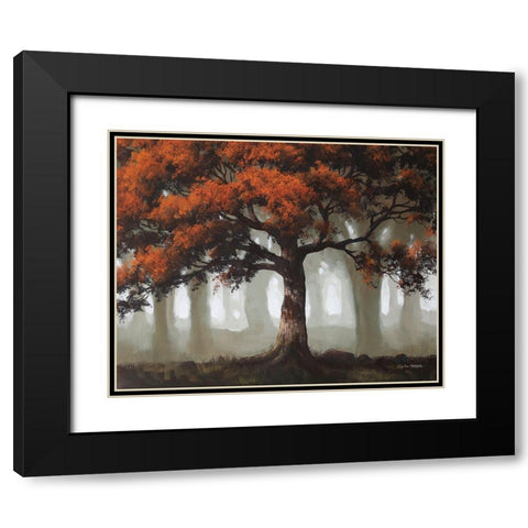 Beneath the Cascading Autumn Leaves Black Modern Wood Framed Art Print with Double Matting by Gagnon, Tim