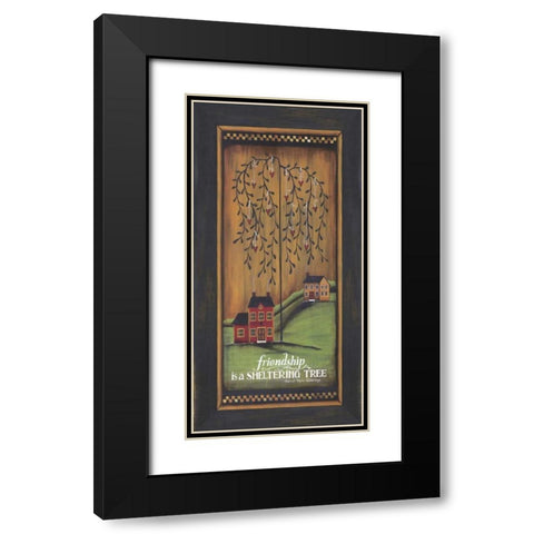 Friendship is a Sheltering Tree Black Modern Wood Framed Art Print with Double Matting by Crawford, Tonya