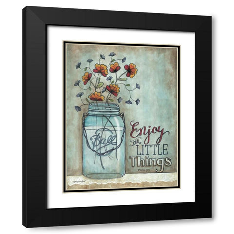 Enjoy the Little Things Black Modern Wood Framed Art Print with Double Matting by Crawford, Tonya