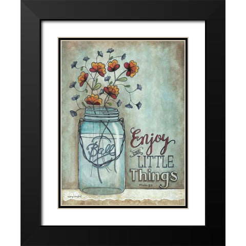 Enjoy the Little Things Black Modern Wood Framed Art Print with Double Matting by Crawford, Tonya
