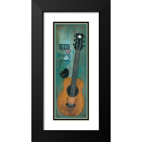 Tune My Heart Black Modern Wood Framed Art Print with Double Matting by Crawford, Tonya