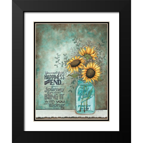 All Along Black Modern Wood Framed Art Print with Double Matting by Crawford, Tonya