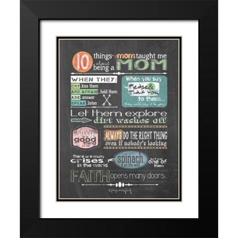 Reminders from Mom Black Modern Wood Framed Art Print with Double Matting by Crawford, Tonya