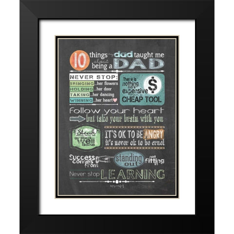 Reminders from Dad Black Modern Wood Framed Art Print with Double Matting by Crawford, Tonya