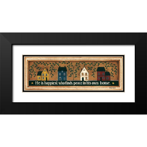 He is Happiest Black Modern Wood Framed Art Print with Double Matting by Crawford, Tonya