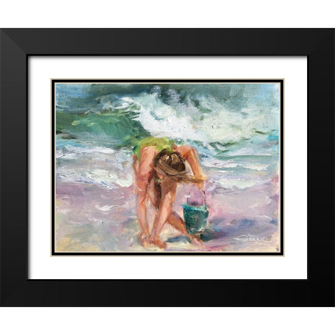 Something Shiny Black Modern Wood Framed Art Print with Double Matting by Owen-Cullimore, Tracey