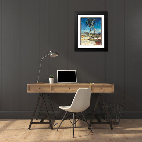 Twin Palm Black Modern Wood Framed Art Print with Double Matting by Owen-Cullimore, Tracey