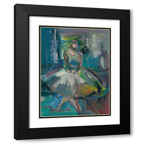 Ballerina Black Modern Wood Framed Art Print with Double Matting by Trujillo, Jose