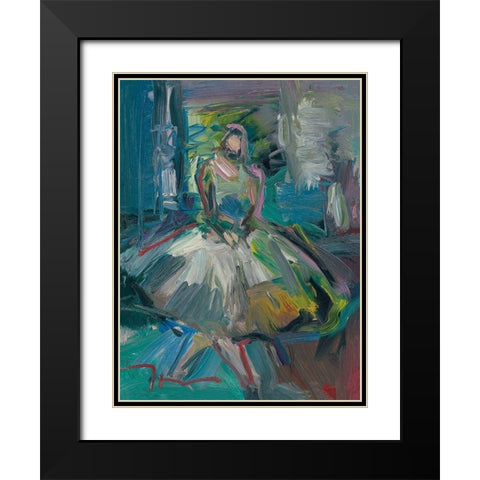 Ballerina Black Modern Wood Framed Art Print with Double Matting by Trujillo, Jose