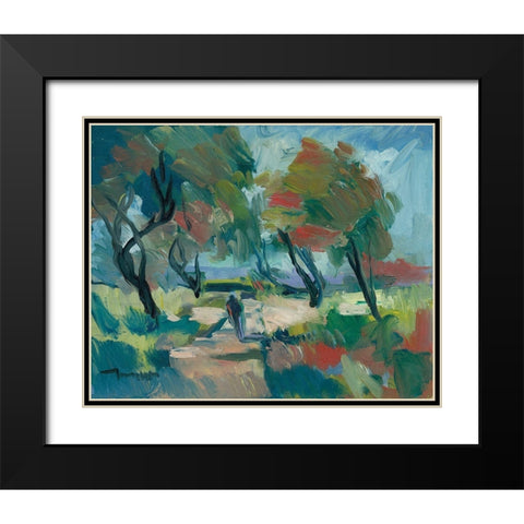 Early Walk Black Modern Wood Framed Art Print with Double Matting by Trujillo, Jose